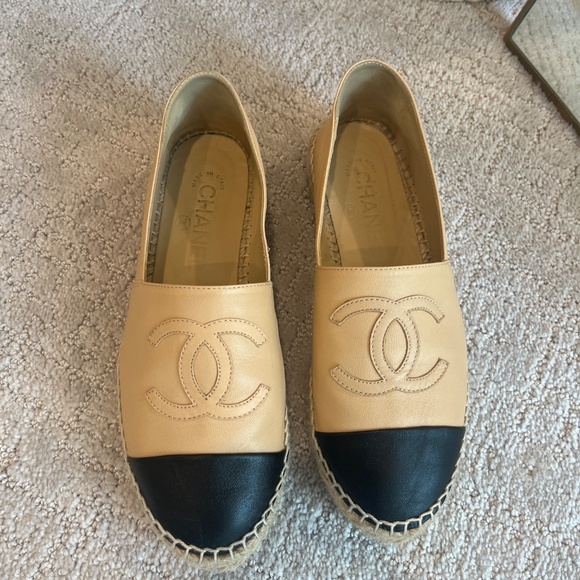 Lambskin CC Espadrilles 37 Beige Black - Picture 2 of 5